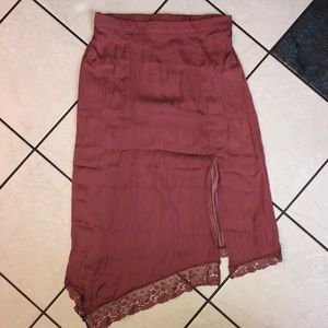 Free People pink lace skirt